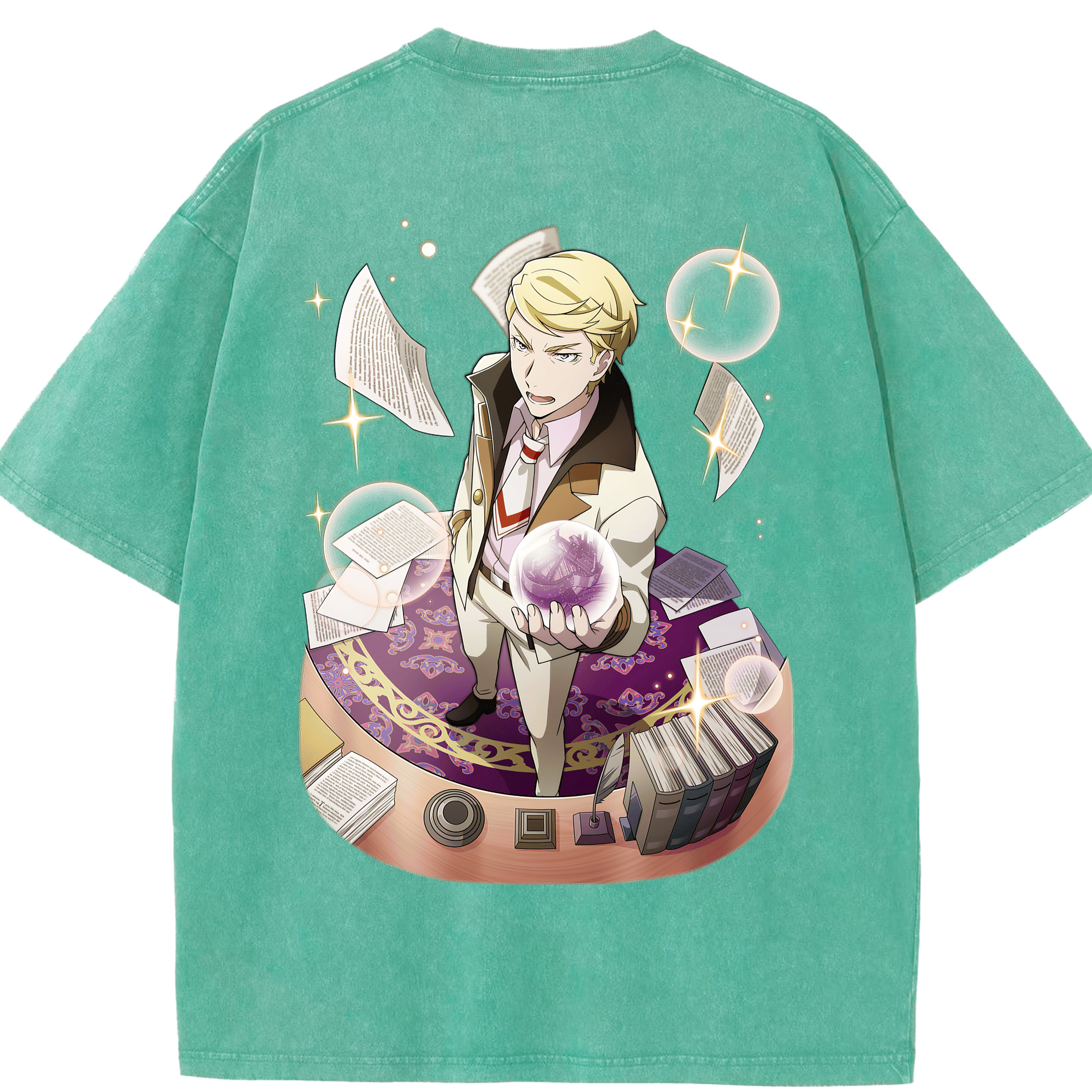 （画像用） 文豪ストレイドッグス Bungo Stray Dogs 綿100% ヴィンテージ風 半袖Tシャツ（背面プリント）